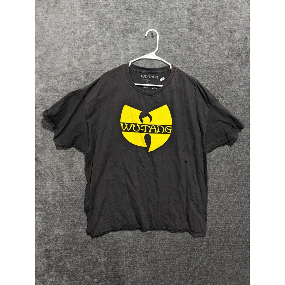 Wu-Tang Clan Graphic T-Shirt Mens 2XL Black Distressed Hip Hop Streetwear Tee